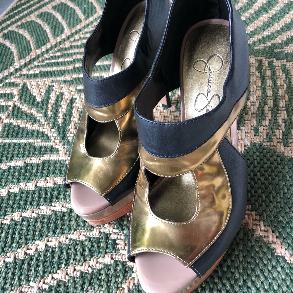 Jessica Stimson open toe heels